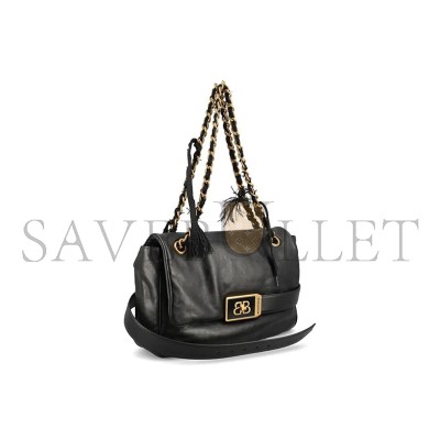 BALENCIAGA WOMEN'S MODU FLAP CHAIN BAG IN BLACK 8117812ABIW1060 (29.8*20*8.8cm)