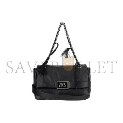 BALENCIAGA WOMEN'S MODU FLAP CHAIN BAG IN BLACK 8117812ABIV1060 (29.8*20*8.8cm)