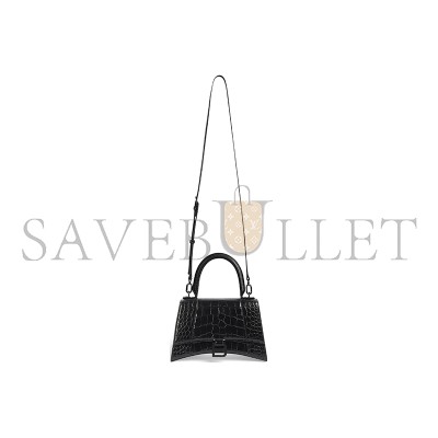 BALENCIAGA WOMEN'S HOURGLASS HANDBAG SMALL IN BLACK 5935461LR671000 (22.9*15*9.9cm) BALENCIAGA WOMEN'S HOURGLASS HANDBAG SMALL IN BLACK 5935461LR671000 (22.9*15*9.9cm)