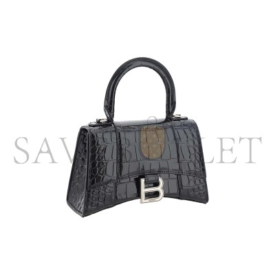 BALENCIAGA WOMEN'S HOURGLASS HANDBAG XS IN BLACK 5928331LR6Y1000 (18.8*13*7.9cm) BALENCIAGA WOMEN'S HOURGLASS HANDBAG XS IN BLACK 5928331LR6Y1000 (18.8*13*7.9cm)