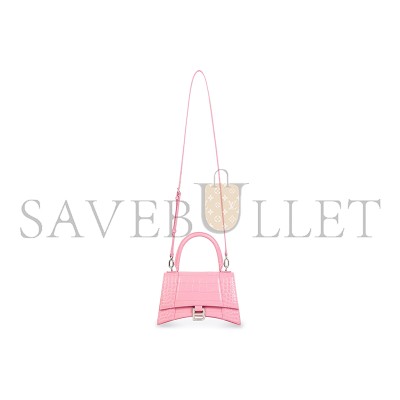 BALENCIAGA WOMEN'S HOURGLASS HANDBAG SMALL IN ROSE PINK 5935461LR6Y5812 (22.9*15*9.9cm) BALENCIAGA WOMEN'S HOURGLASS HANDBAG SMALL IN ROSE PINK 5935461LR6Y5812 (22.9*15*9.9cm)
