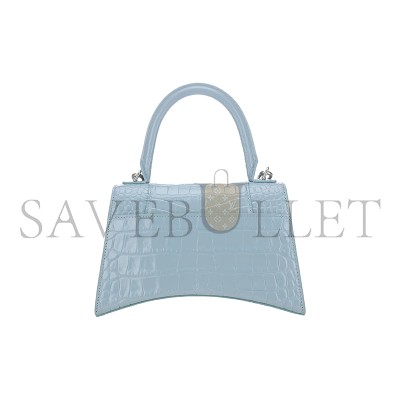 BALENCIAGA WOMEN'S HOURGLASS HANDBAG SMALL IN SKY BLUE 5935461LR6Y4712 (22.9*15*9.9cm) BALENCIAGA WOMEN'S HOURGLASS HANDBAG SMALL IN SKY BLUE 5935461LR6Y4712 (22.9*15*9.9cm)