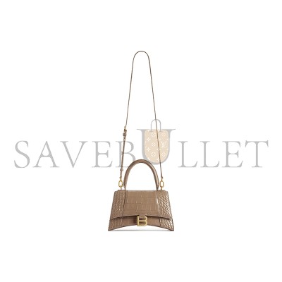 BALENCIAGA WOMEN'S HOURGLASS HANDBAG SMALL IN BROWN 5935461LRGM1212 (22.9*15*9.9cm) BALENCIAGA WOMEN'S HOURGLASS HANDBAG SMALL IN BROWN 5935461LRGM1212 (22.9*15*9.9cm)