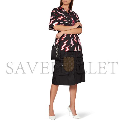 PRADA LIGHTNING BOLT EMBELLISHED NYLON BAG (18.5*17cm) PRADA LIGHTNING BOLT EMBELLISHED NYLON BAG (18.5*17cm)