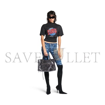 BALENCIAGA WOMEN'S LE CITY BAG MEDIUM IN STEEL GREY 7977862AA9R1314 (37*23.4*14.9cm) BALENCIAGA WOMEN'S LE CITY BAG MEDIUM IN STEEL GREY 7977862AA9R1314 (37*23.4*14.9cm)