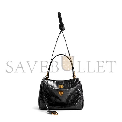BALENCIAGA WOMEN'S RODEO HANDBAG SMALL IN BLACK 7897792AA5L1000 (28.9*20*9.9cm) BALENCIAGA WOMEN'S RODEO HANDBAG SMALL IN BLACK 7897792AA5L1000 (28.9*20*9.9cm)