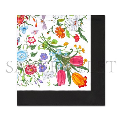 GUCCI PRINTED FLORA SILK TWILL CARRÉ 821061 (90*90cm)