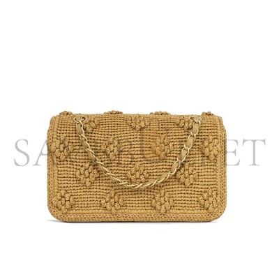CHANEL SEASONAL RAFFIA FLAP AS4529 (22.5*13.5*7cm) CHANEL SEASONAL RAFFIA FLAP AS4529 (22.5*13.5*7cm)