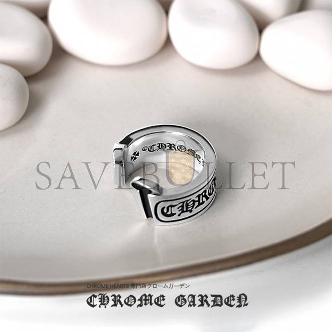 CHROME HEARTS SCROLL LABEL RING