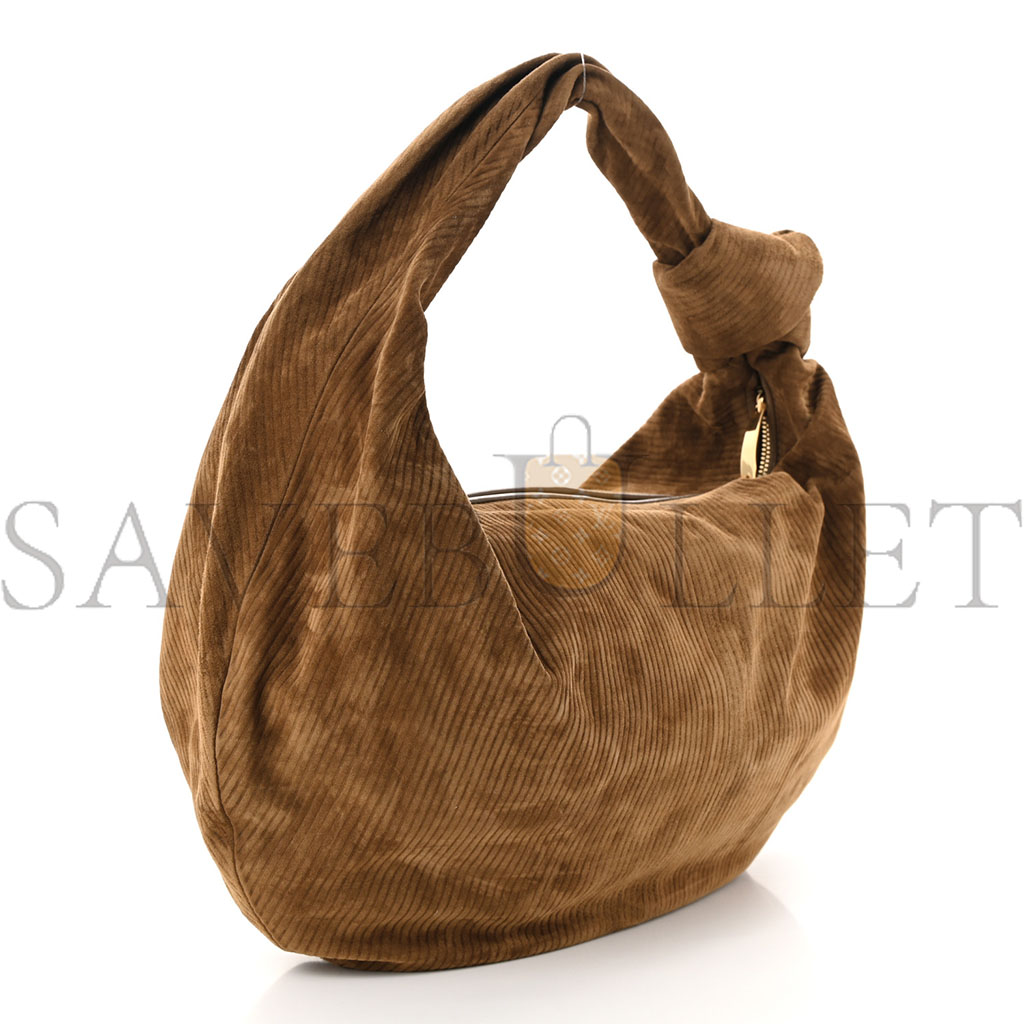 BOTTEGA VENETA SUEDE CORDUROY SMALL JODIE HOBO JACOBEAN  (49*30*8cm)