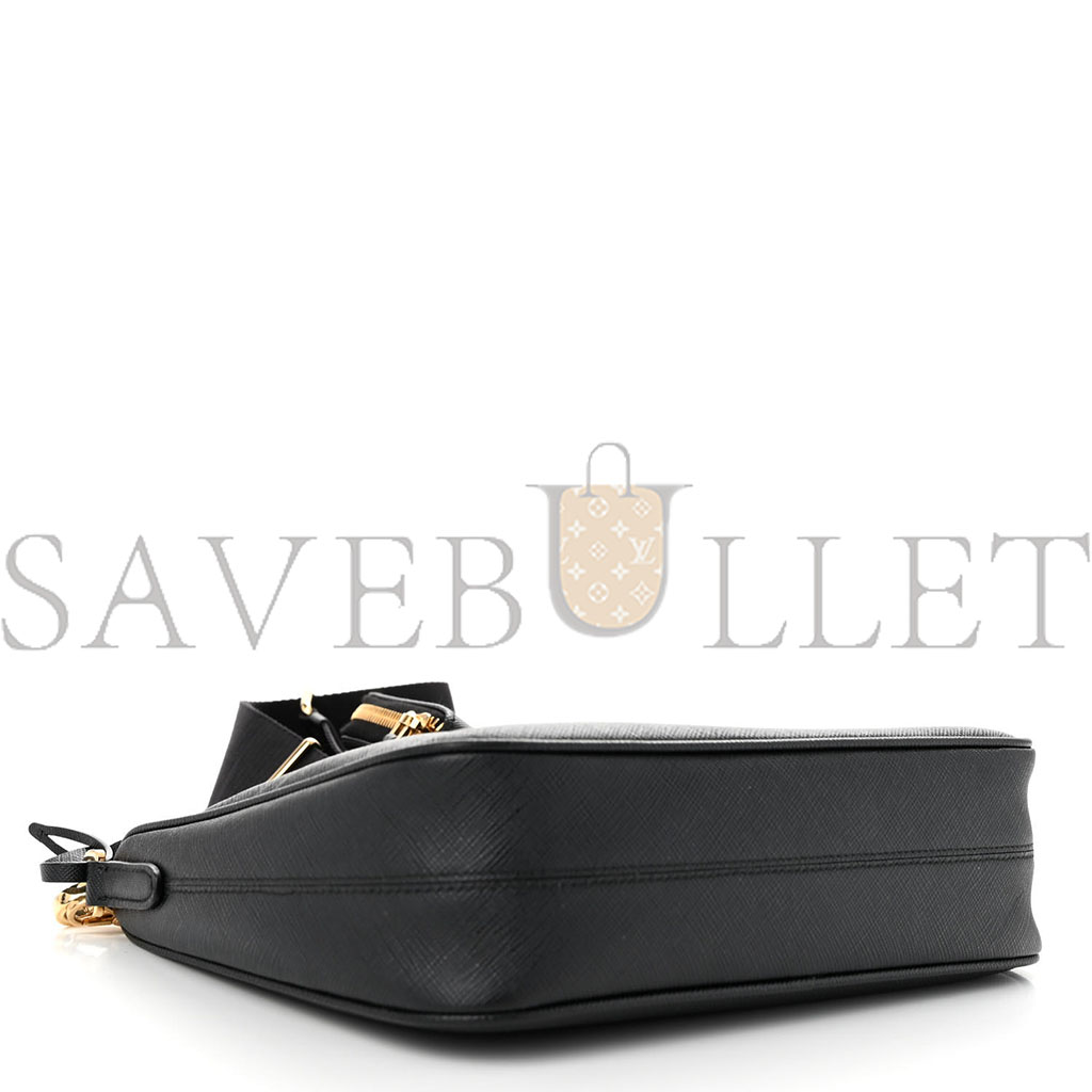 PRADA SAFFIANO LUX RE-EDITION 2005 SHOULDER BAG BLACK (22*17*6cm)