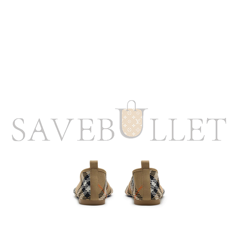 BURBERRY CHECK KNIT BABY BALLET FLATS 80990571