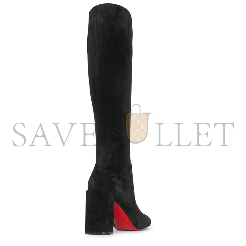 CHRISTIAN LOUBOUTIN CAVALIKA 85 BLACK SUEDE BOOTS 