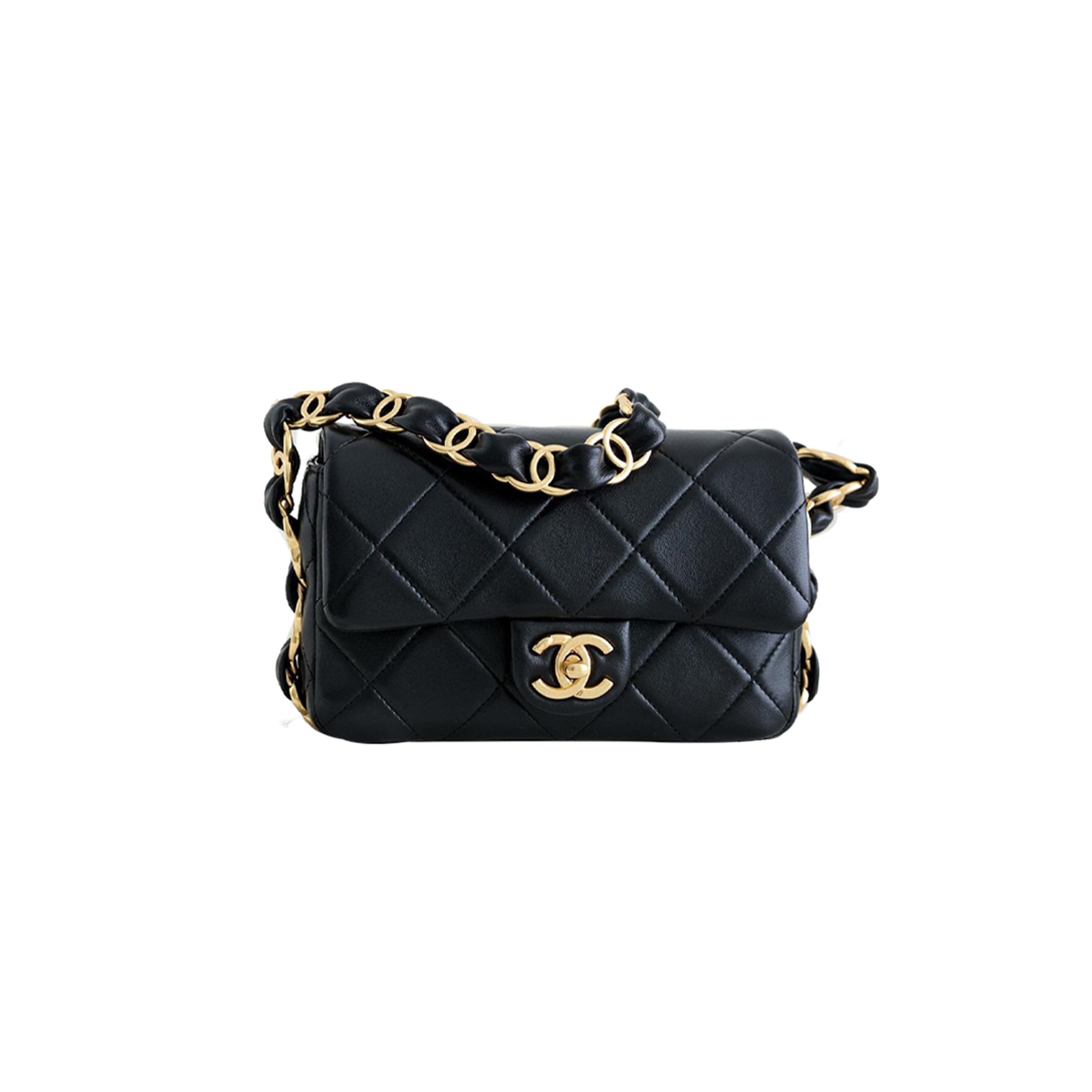 CHANEL DOUBLE C THICK CHAIN COVER MINI BLACK AS5174 (17*12*4.5cm)