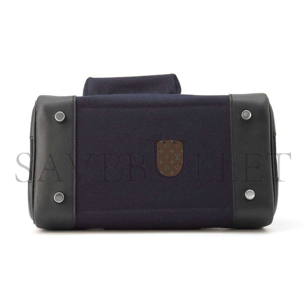 HERMES MASTER BIRKIN 25 NAVY BLUE CANVAS SILVER BUCKLE UNISEX BAG MSBK3418810 (25*20*13cm)