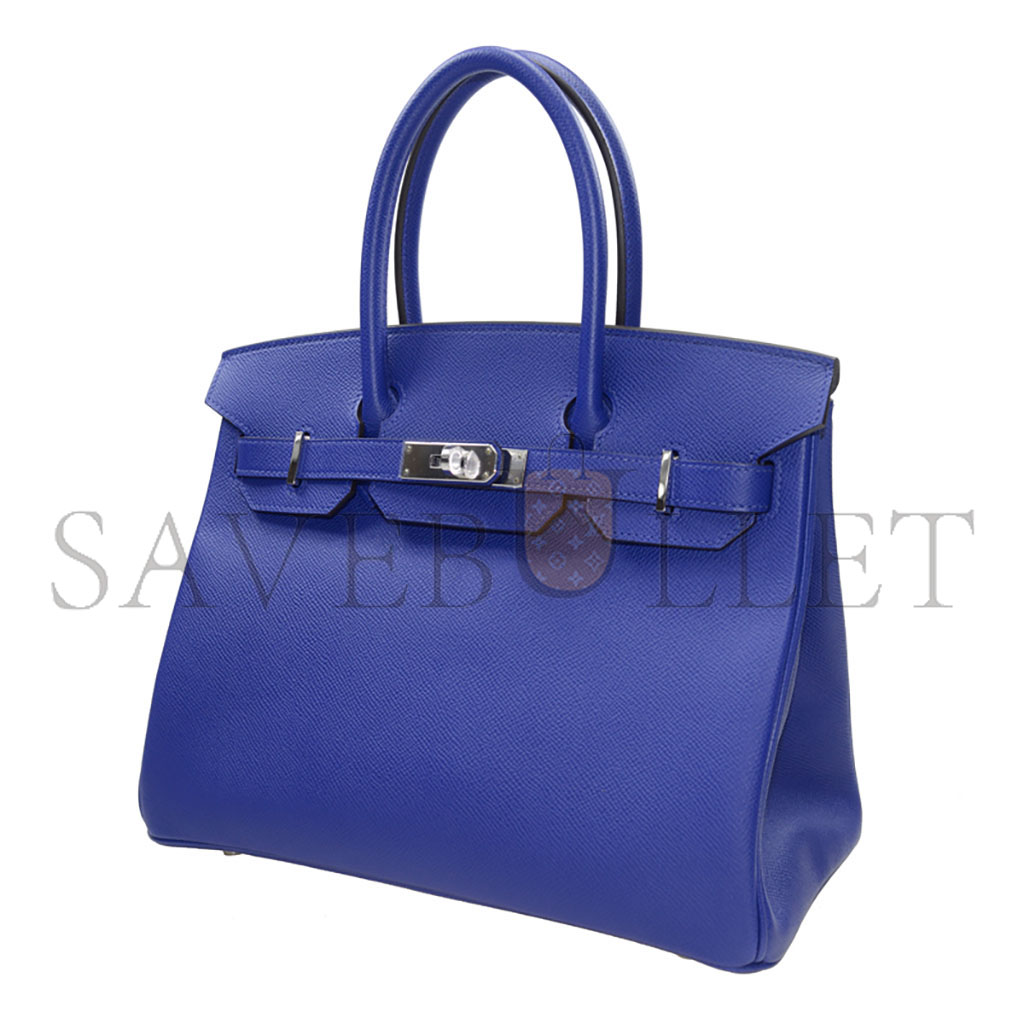 HERMES BIRKIN 35 TOGO LEATHER ELECTRIC BLUE SILVER BUCKLE BAG H028369CK7T (35*28*18cm)