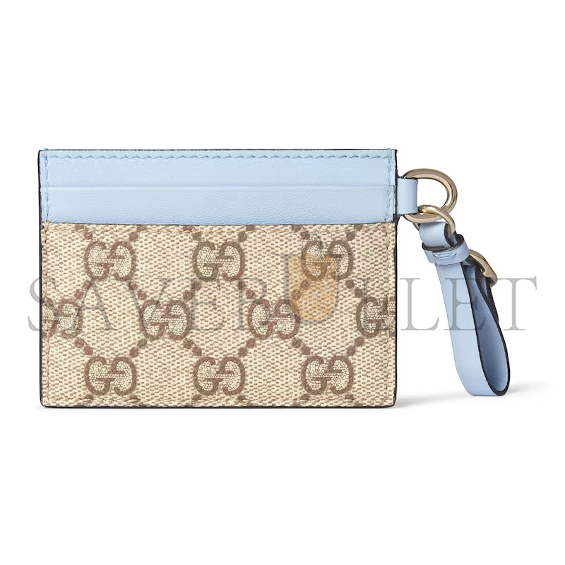 GUCC GG EMBLEM CARD CASE WITH STRAP 819121FAD6L9862 (10*7cm)
