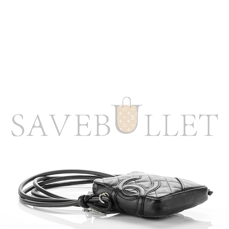 CHANEL CALFSKIN QUILTED SMALL CAMBON MESSENGER BLACK 176151 (15*13*3.5cm)