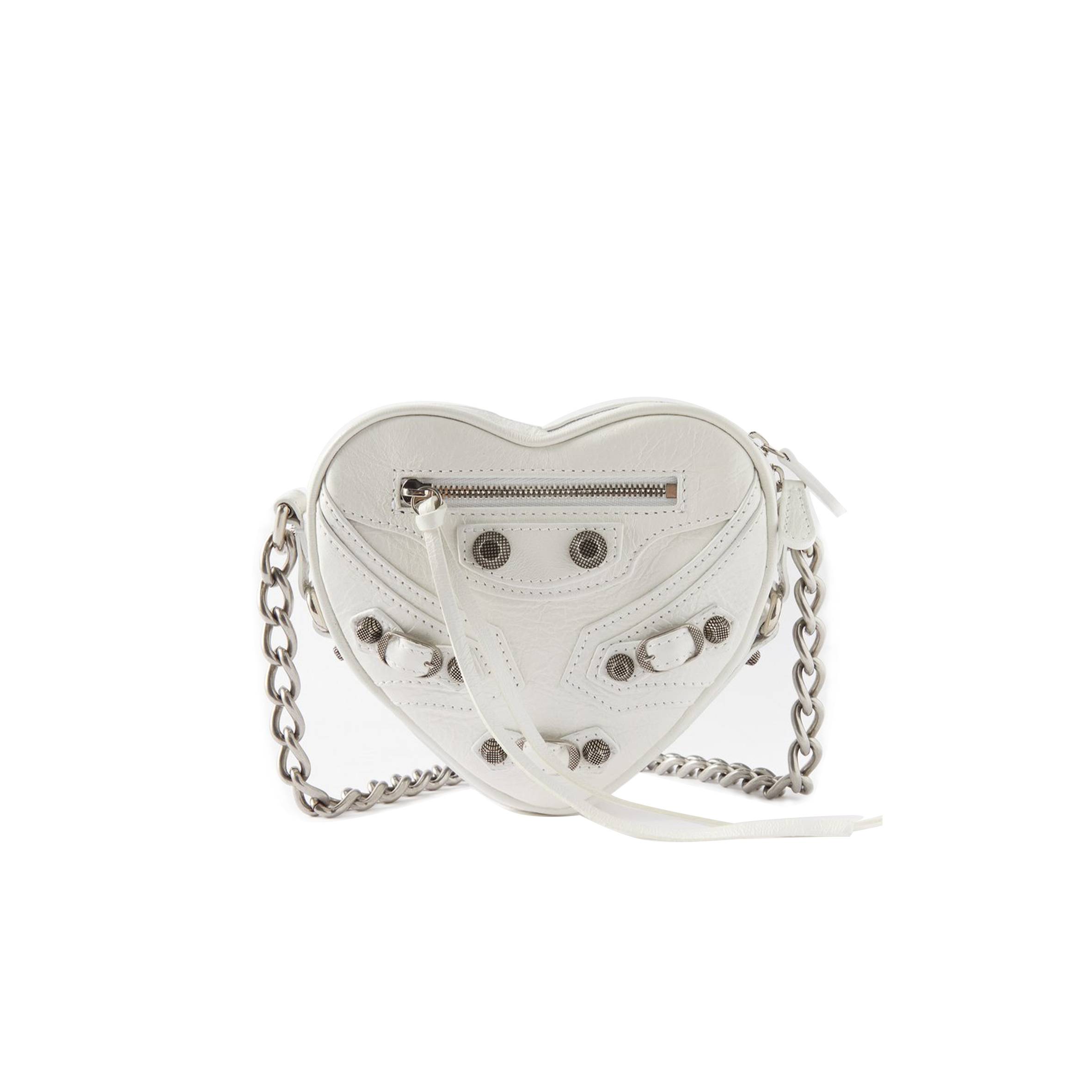 BALENCIAGA WHITE LE CAGOLE HEART MINI LEATHER CROSS-BODY BAG  MATCHESFASHION US (15.2*13.2*5cm)