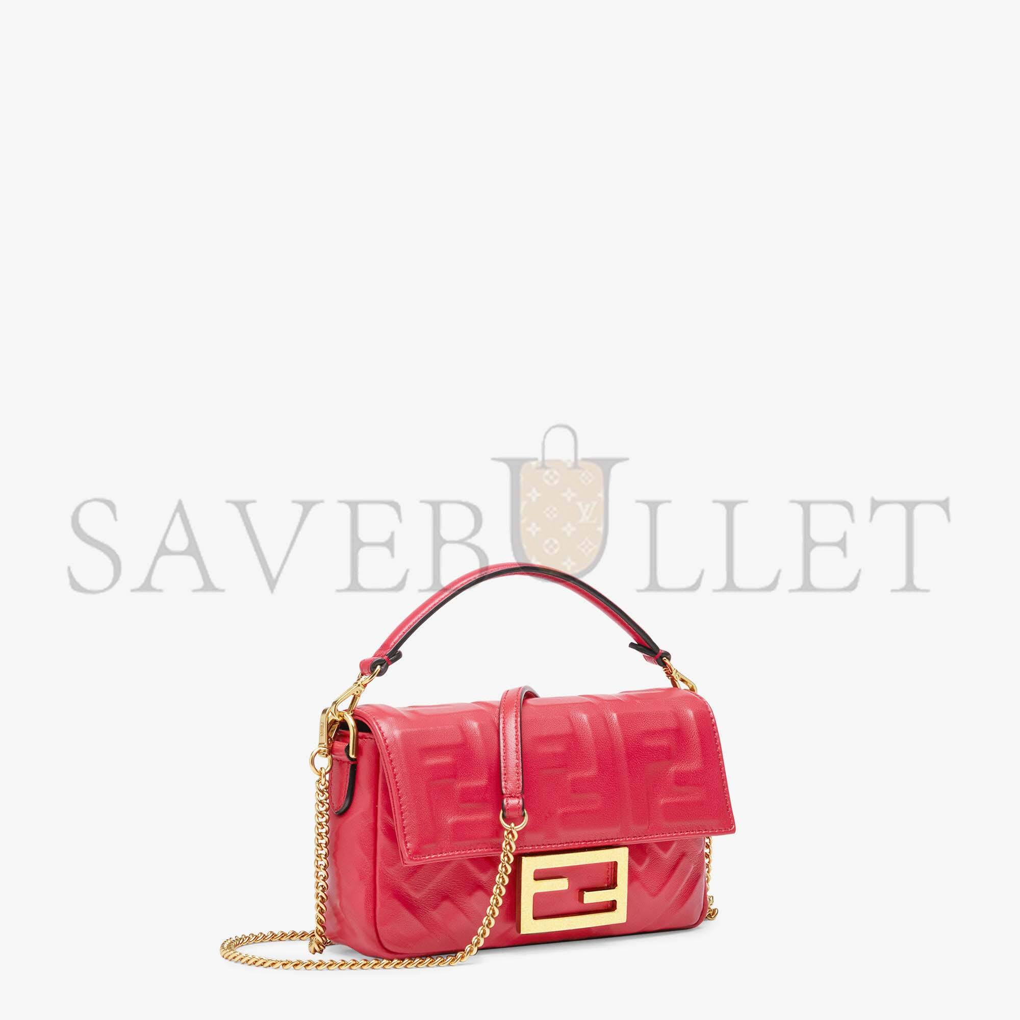 FENDI BAGUETTE MINI - RED FF NAPPA LEATHER BAG 8BS017A72VF1844 (19*11.5*4cm)