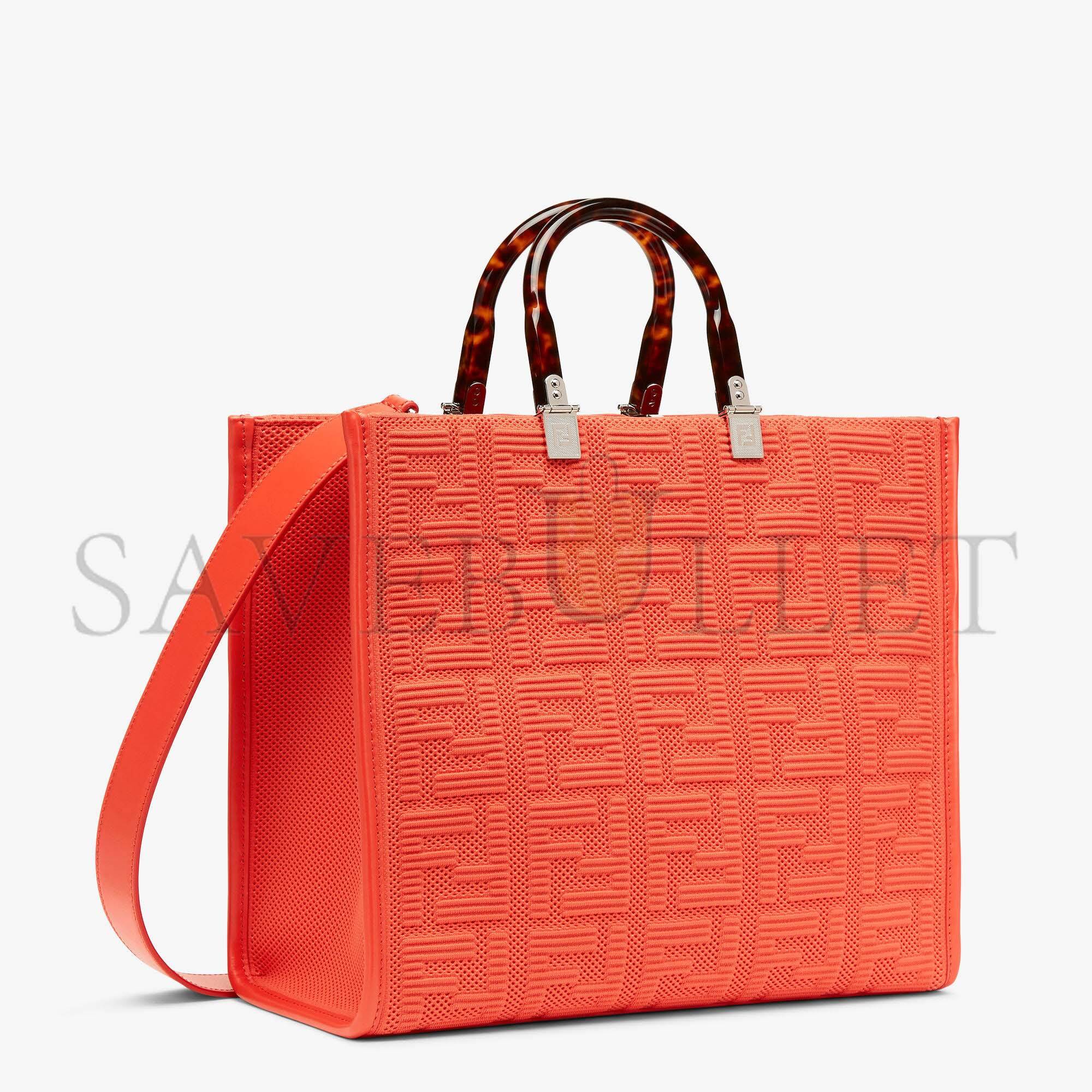 FENDI SUNSHINE MEDIUM - RED FF FABRIC SHOPPER 8BH386AHWCF0PG3 (35*31*17cm)