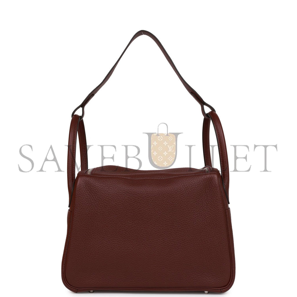 HERMES LINDY 30 BORDEAUX CLEMENCE PALLADIUM HARDWARE (30*19*16cm)