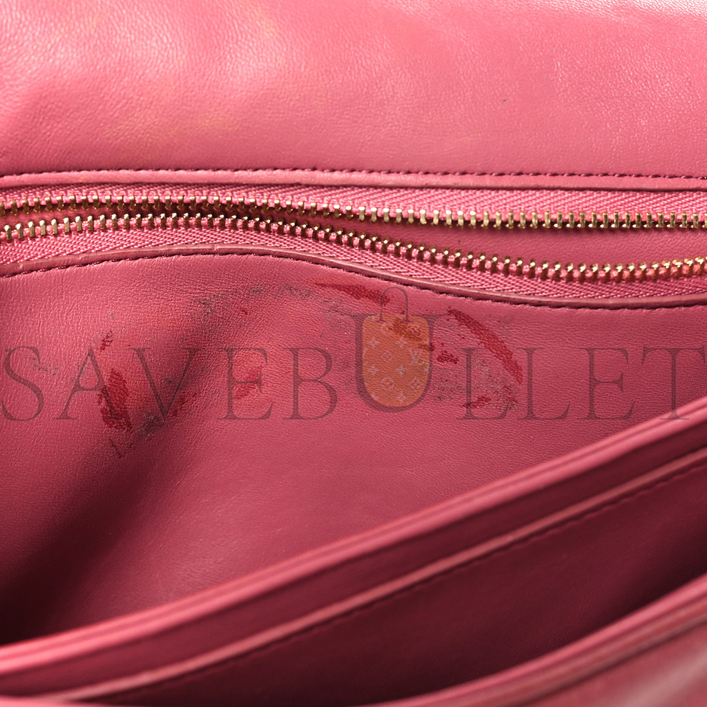 LOEWE LAMBSKIN GOYA PUFFER BAG PLUMROSE (23*18*10cm)