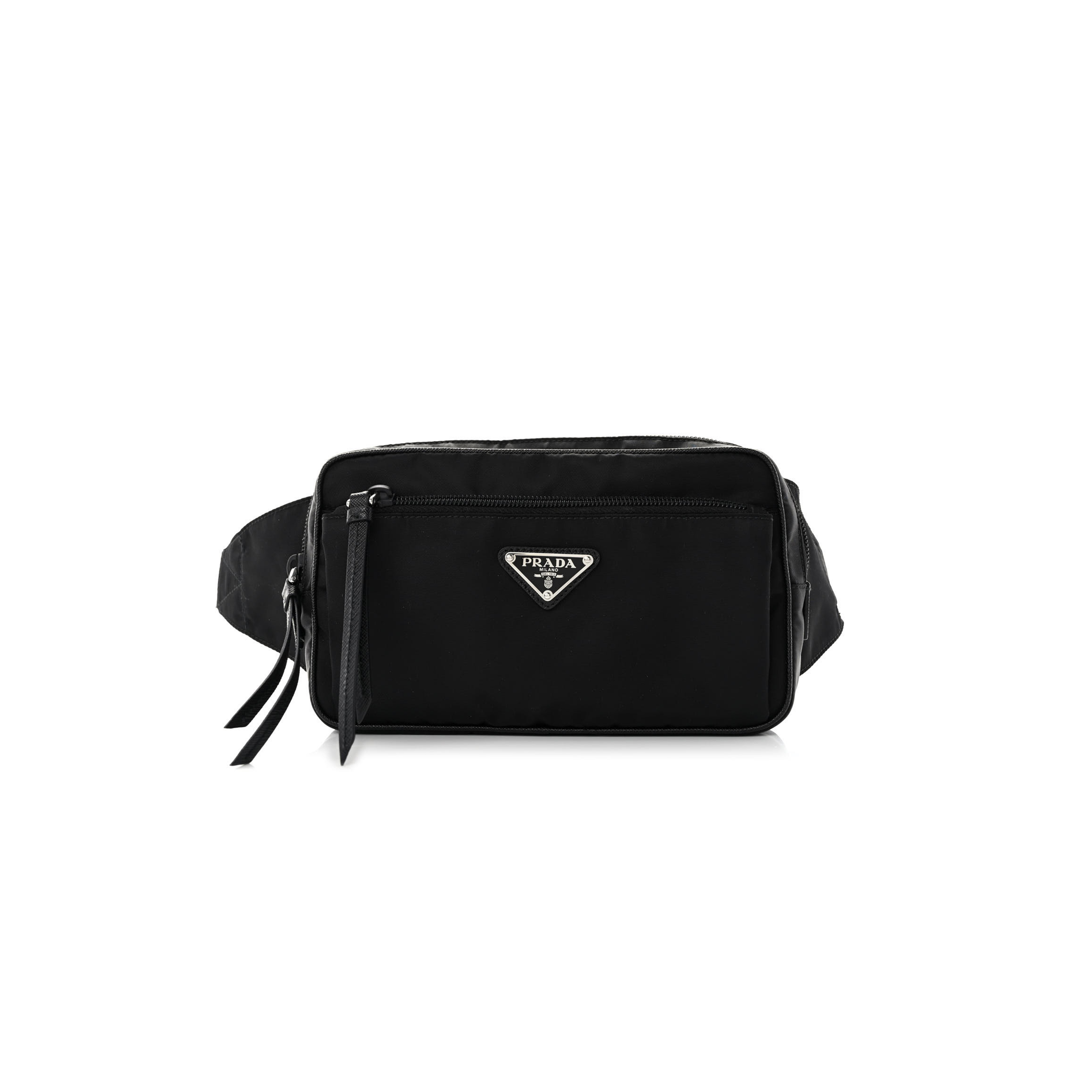 PRADA TESSUTO NYLON BELT BAG BLACK (22*13*5cm)