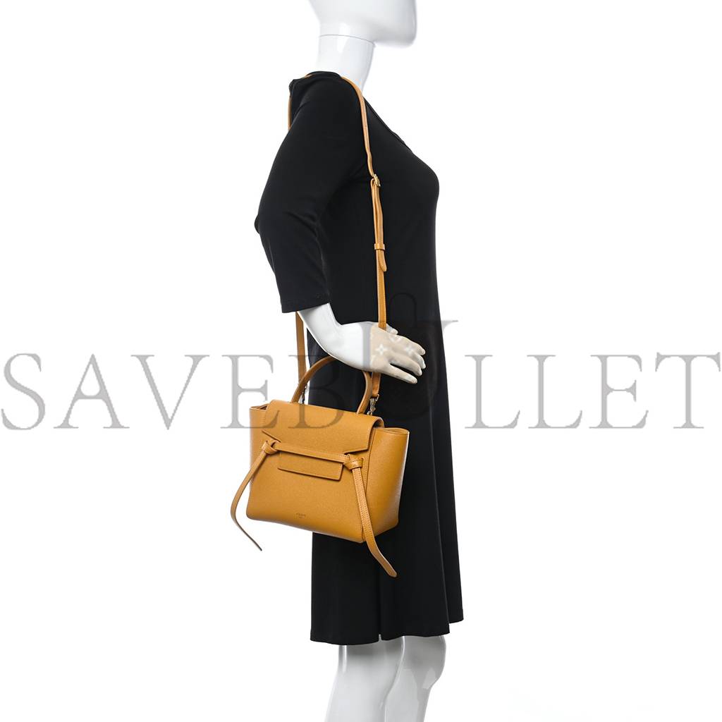 CELINE GRAINED CALFSKIN NANO BELT BAG CALENDULA (20*18*10cm)