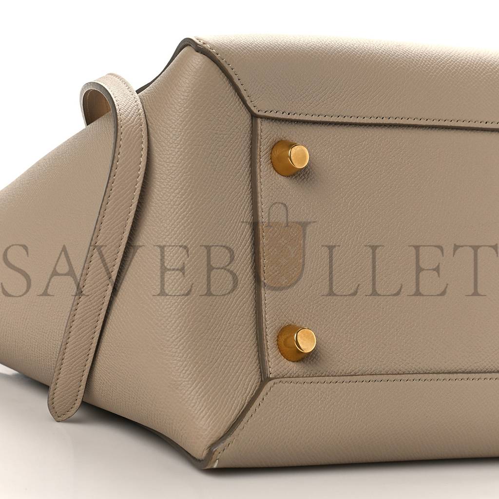 CELINE GRAINED CALFSKIN MINI BELT BAG DUNE (30*22*17cm)