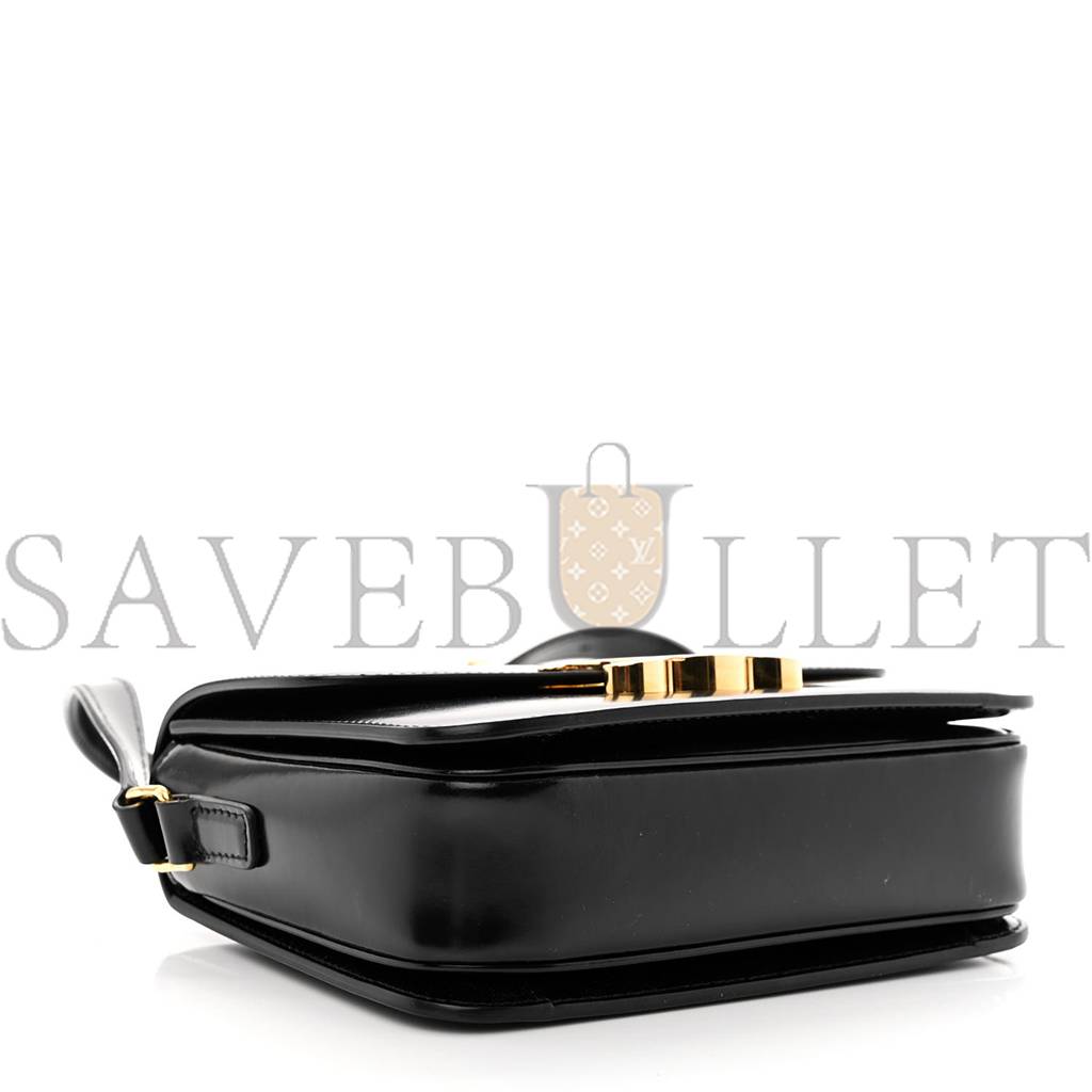 CELINE SHINY CALFSKIN TEEN TRIOMPHE BLACK (18*14*6cm)