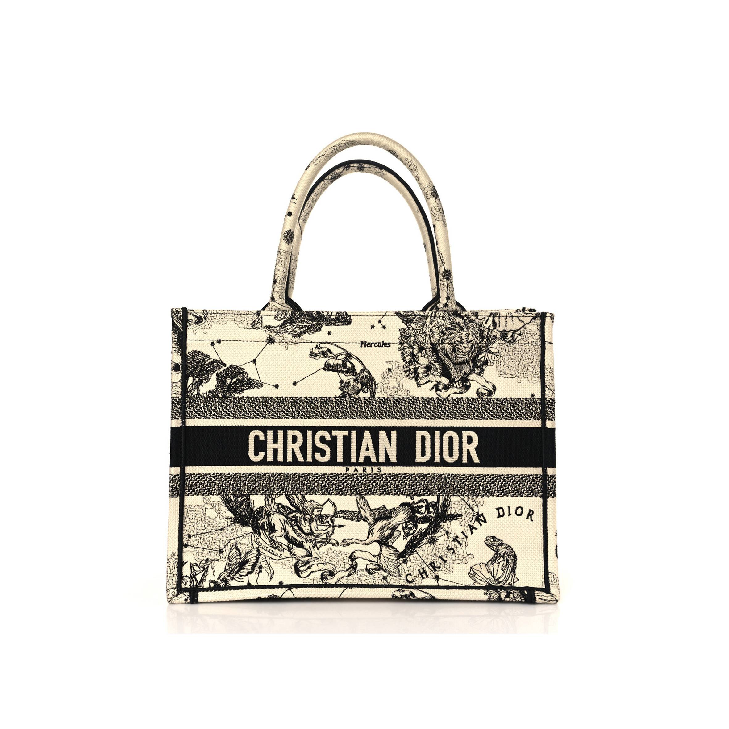 DIOR CANVAS ZODIAC TOILE DE JOUY EMBROIDERED MEDIUM BOOK LATTE (36*27*17.1cm)