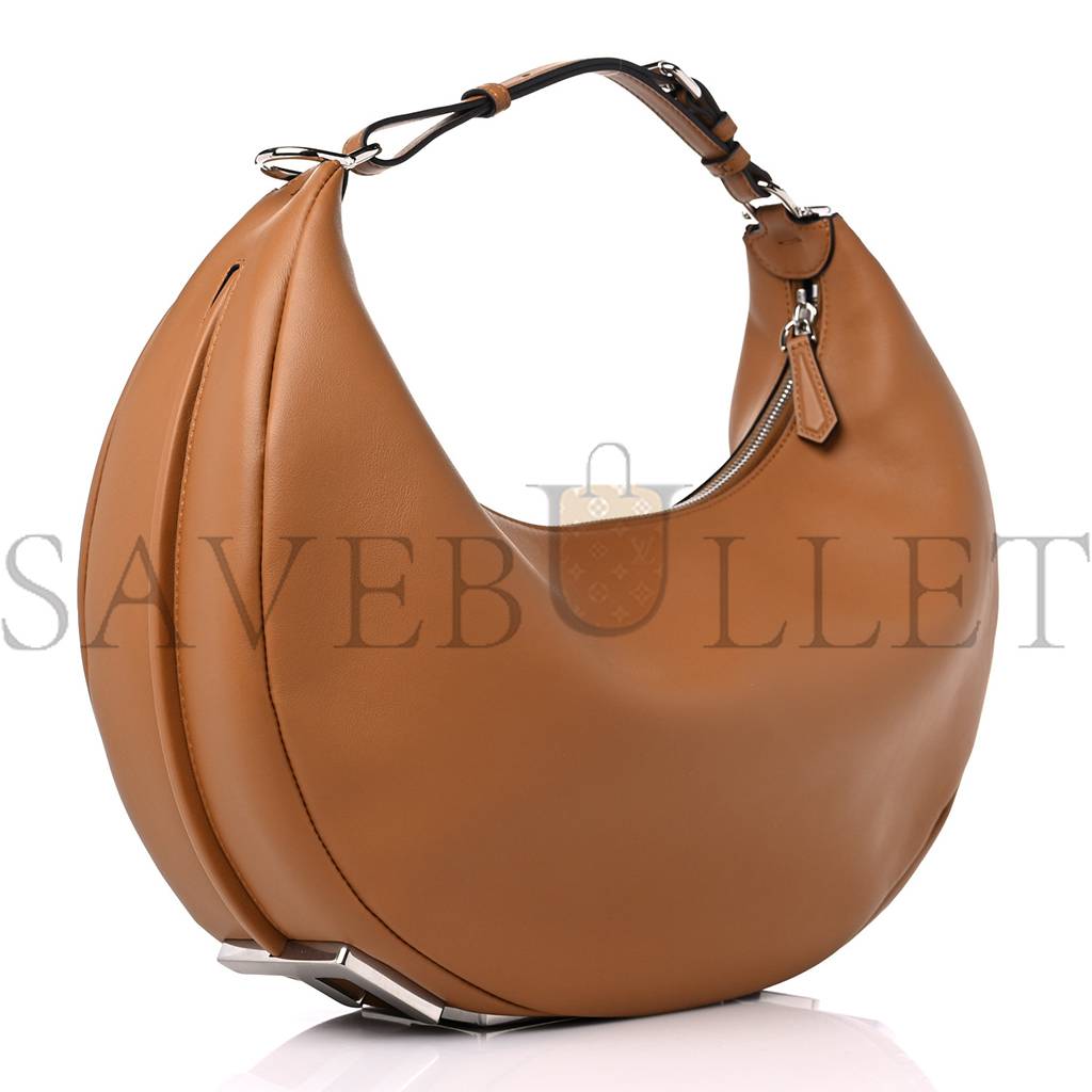 FENDI VITELLO GRACE MATTE MEDIUM FENDIGRAPHY HOBO BAG CARAMELLO (27*22*11cm)